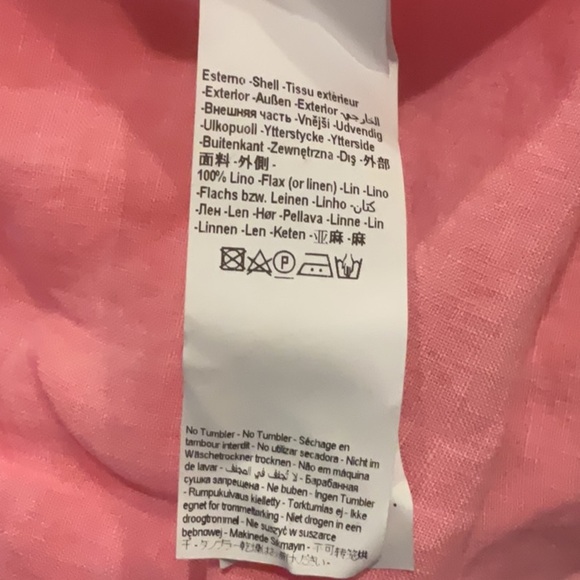 120% LINO - Men's Linen White and Pink Button Down Shirt - NEW - Picture 6 of 9